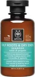 APIVITA OILY ROOTS & DRY ENDS SHAMPOO ΣΑΜΠΟΥΑΝ ΕΞΙΣΟΡΡΟΠΗΣΗΣ ΓΙΑ ΛΙΠΑΡΕΣ ΡΙΖΕΣ & ΞΗΡΕΣ ΑΚΡΕΣ ΜΕ ΤΣΟΥΚΝΙΔΑ & ΠΡΟΠΟΛΗ 250ML